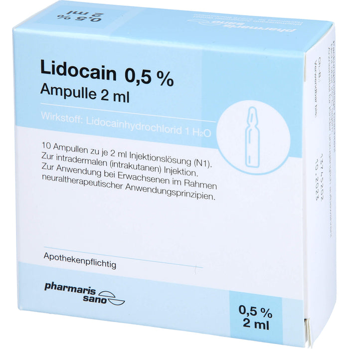 Lidocain pharmarissano 0,5 % Injektionslösung, 10 St. Ampullen