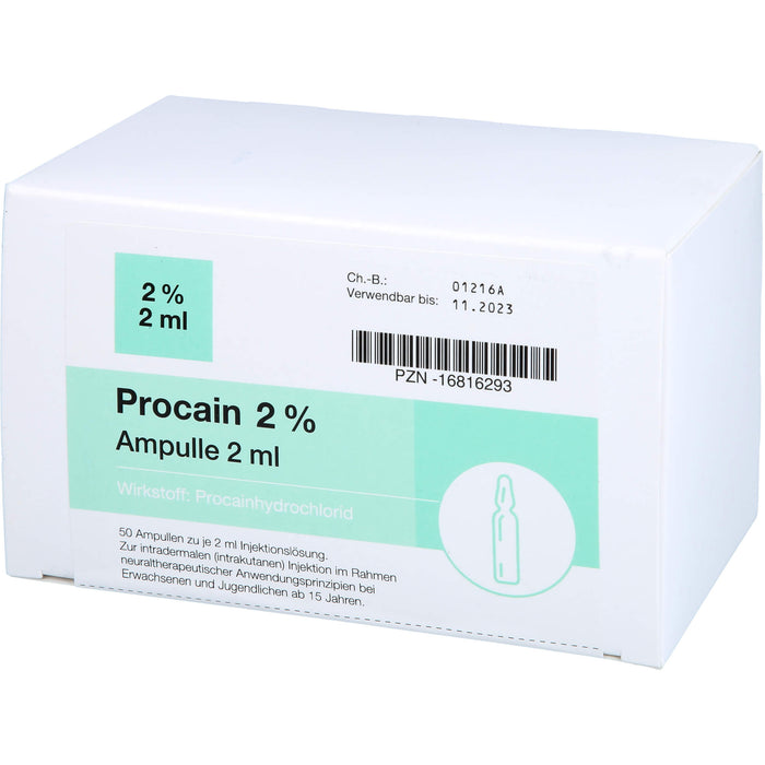 Procain pharmarissano Ampulle 2%, 2 ml Ampulle, 100 ml Solution
