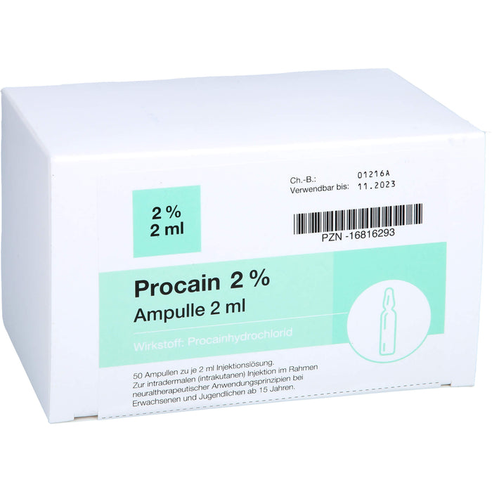 Procain pharmarissano Ampulle 2%, 2 ml Ampulle, 100 ml Solution
