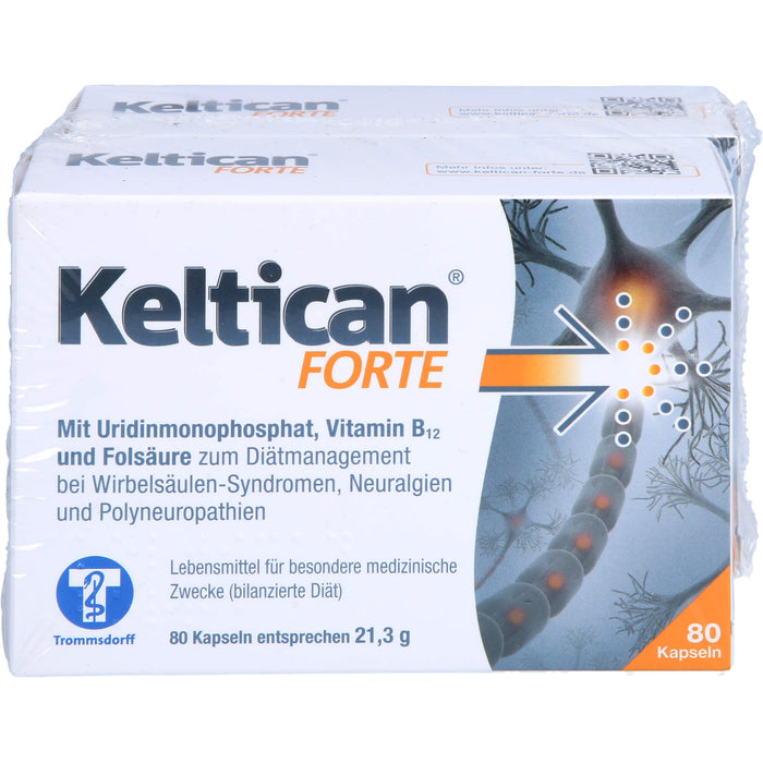 Keltican forte Kapseln mit Uridinmonophosphat (UMP), Vitamin B12 und Folsäure zur Unterstützung der Nervenregeneration, 80 St. Kapseln