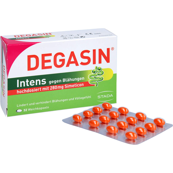 DEGASIN Intens 280 mg Kapseln gegen Blähungen und Völlegefühl, 32 pcs. Capsules