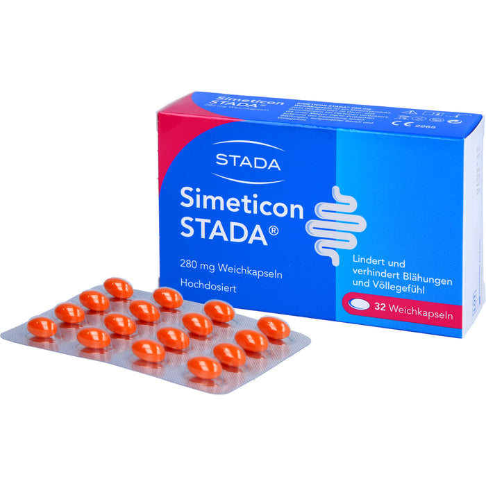 STADA Simeticon 280 mg Weichkapseln bei Blähungen und Völlegefühl, 32 pcs. Capsules