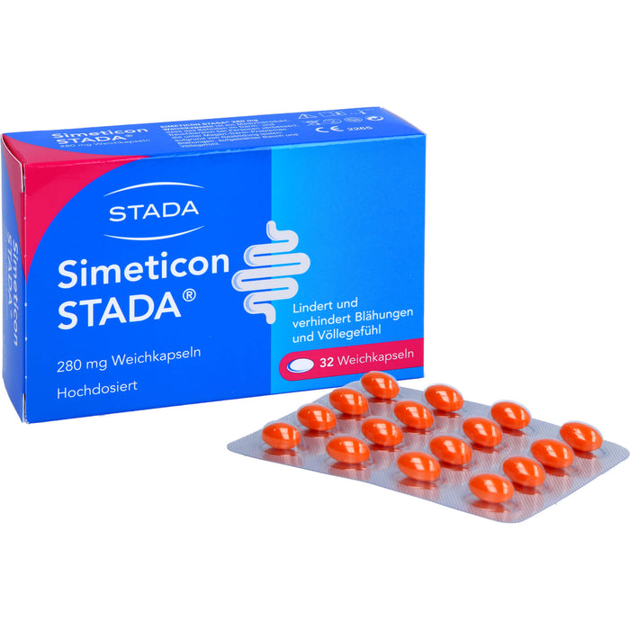 STADA Simeticon 280 mg Weichkapseln bei Blähungen und Völlegefühl, 32 pcs. Capsules