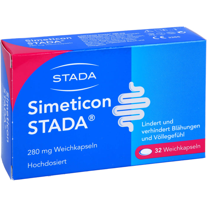 STADA Simeticon 280 mg Weichkapseln bei Blähungen und Völlegefühl, 32 pcs. Capsules