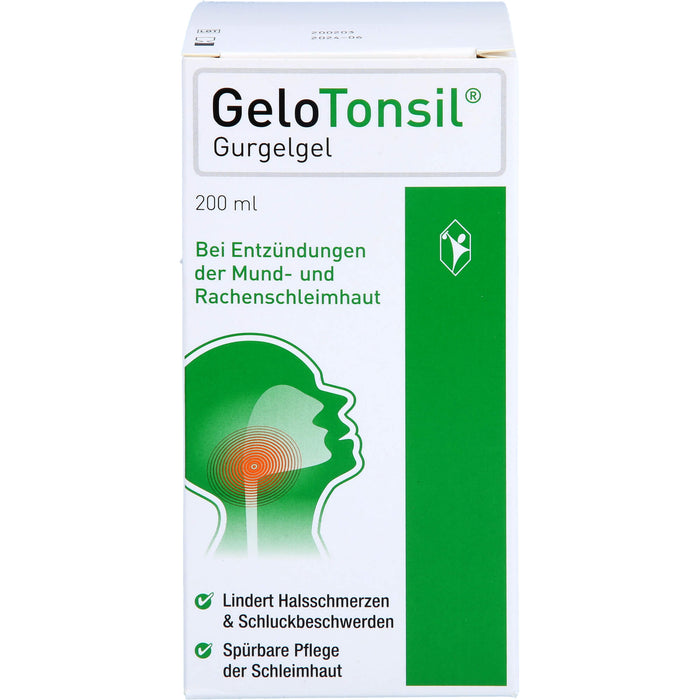GeloTonsil Gurgelgel bei Entzündungen der Mund- und Rachenschleimhaut, 200 ml Gel