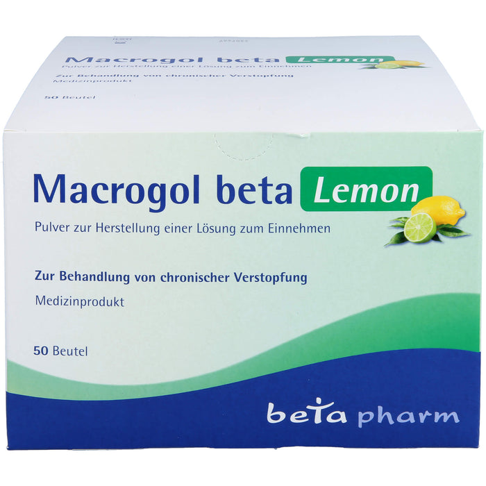 Macrogol beta Lemon Pulver bei chronischer Verstopfung, 50 St. Beutel