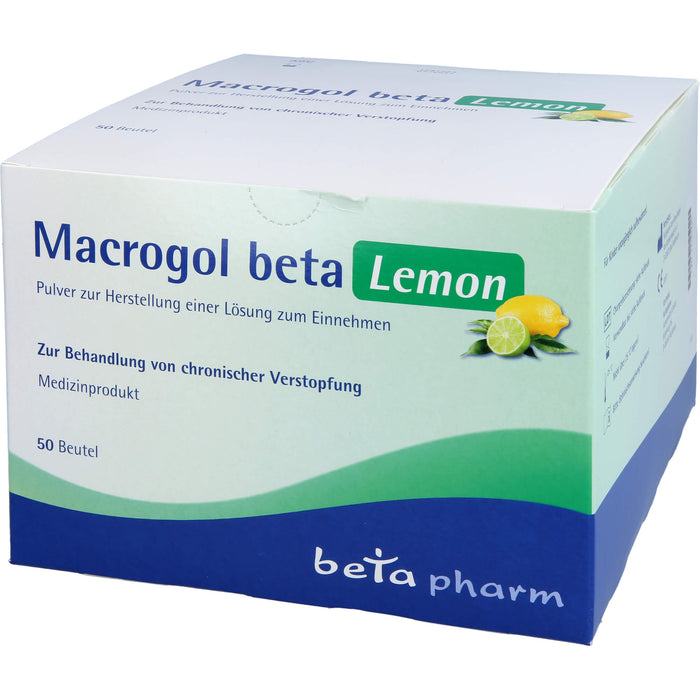 Macrogol beta Lemon Pulver bei chronischer Verstopfung, 50 St. Beutel