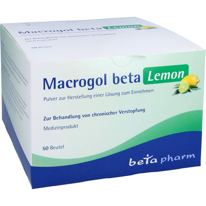 Macrogol beta Lemon Pulver bei chronischer Verstopfung, 50 St. Beutel