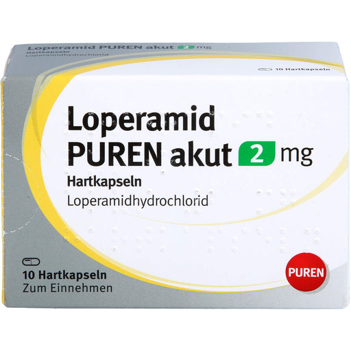 PUREN Loperamid akut 2 mg Hartkapseln zur symptomatischen Behandlung von akuter Diarrhö, 10 St. Kapseln