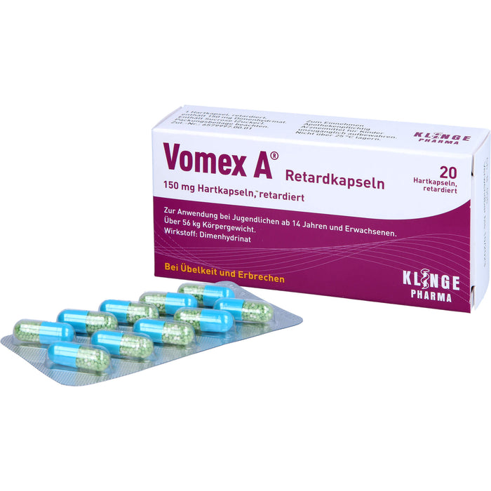 Vomex A  Retardkapseln 150 mg Hartkapsel, retardiert, 20 St. Kapseln