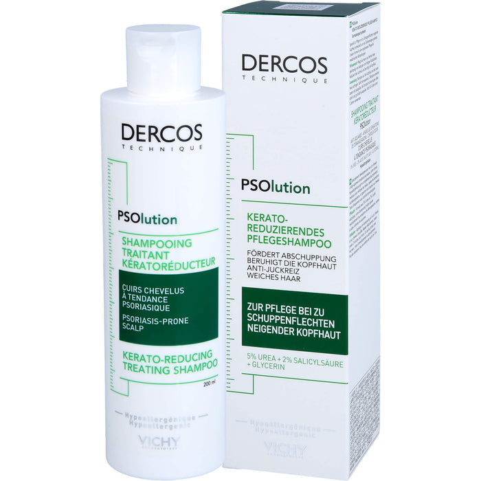 DERCOS PSOlusion 5% Urea Pflege-Shampoo beruhigt die Kopfhaut auch bei Psoriasis, 200 ml Shampoing