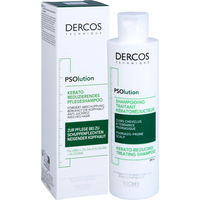DERCOS PSOlusion 5% Urea Pflege-Shampoo beruhigt die Kopfhaut auch bei Psoriasis, 200 ml Shampoing