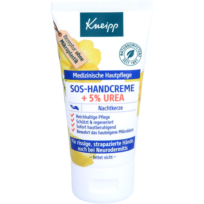 Kneipp SOS-Handcreme + 5% Urea Nachtkerze für rissige, strapazierte Hände und bei Neurodermitis, 50 ml Cream
