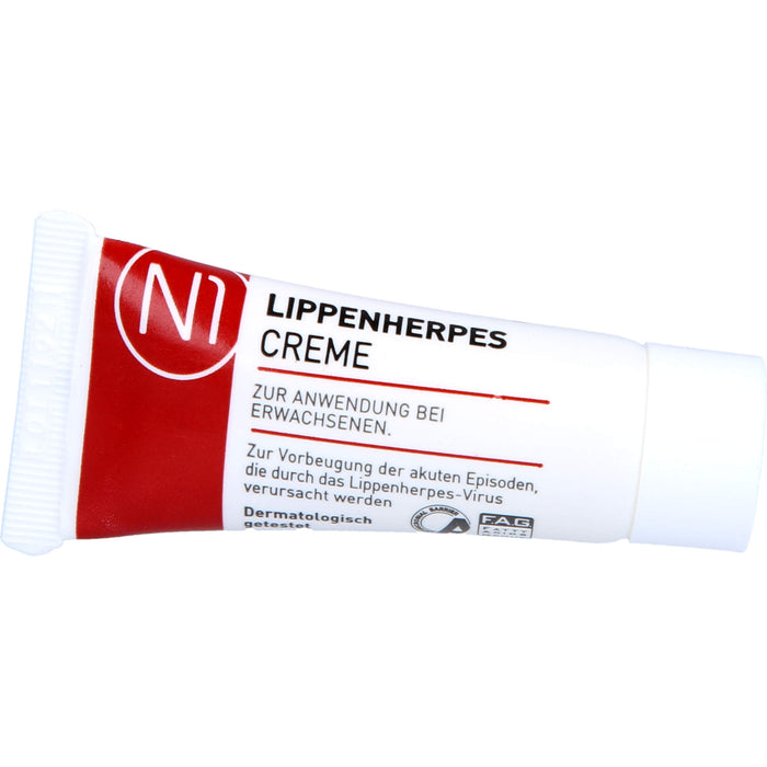 N1 Lippenherpes Creme verhindert die Bläschenbildung, stoppt die Virenvermehrung und lindert rasch Schmerzen, 2 g Cream