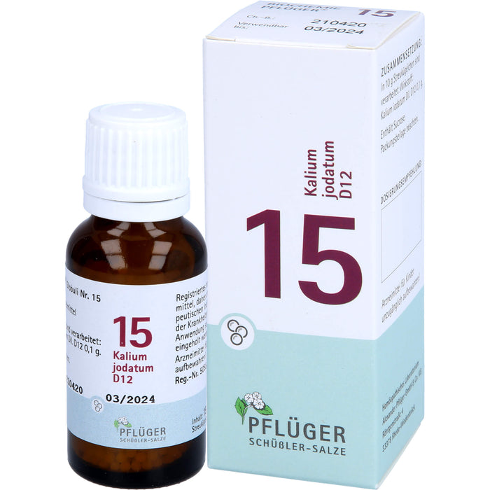 Pflüger Biochemie Nr.15 Kalium jodatum D12 Globuli, 15 g Globules