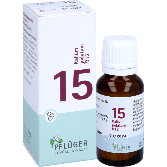 Pflüger Biochemie Nr.15 Kalium jodatum D12 Globuli, 15 g Globules