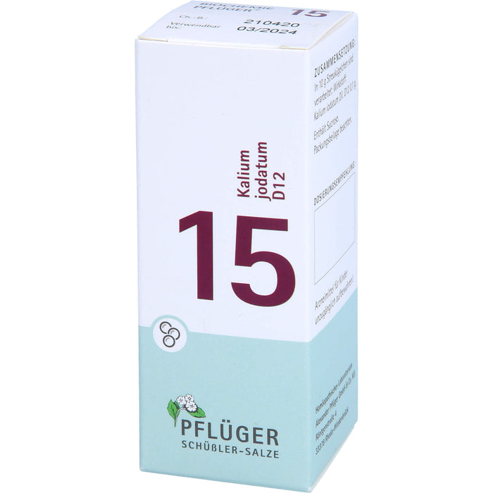 Pflüger Biochemie Nr.15 Kalium jodatum D12 Globuli, 15 g Globules
