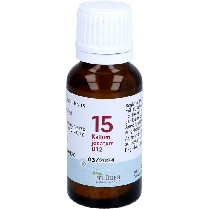 Pflüger Biochemie Nr.15 Kalium jodatum D12 Globuli, 15 g Globules