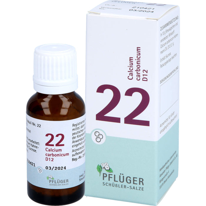 Pflüger Biochemie Nr.22 Calcium carbonicum D12 Globuli, 15 g Globuli