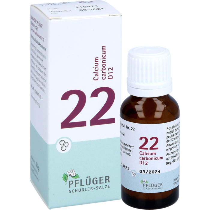 Pflüger Biochemie Nr.22 Calcium carbonicum D12 Globuli, 15 g Globuli