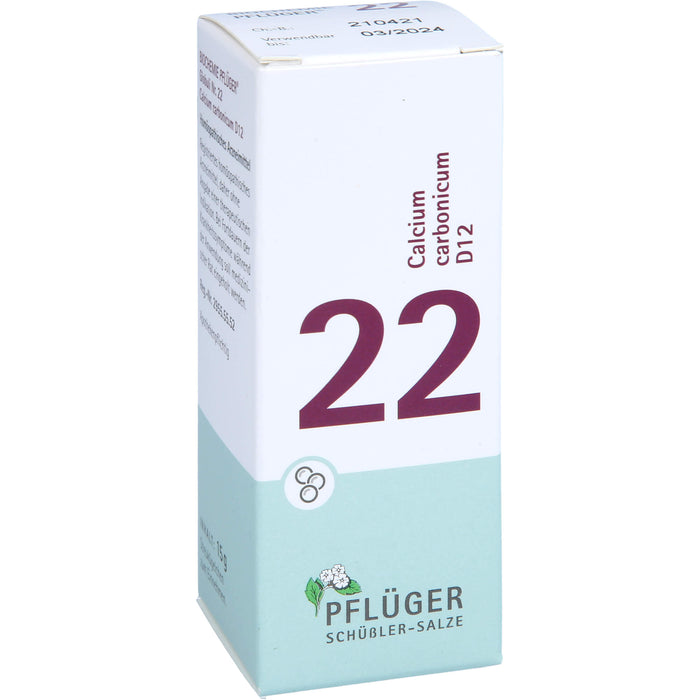 Pflüger Biochemie Nr.22 Calcium carbonicum D12 Globuli, 15 g Globuli