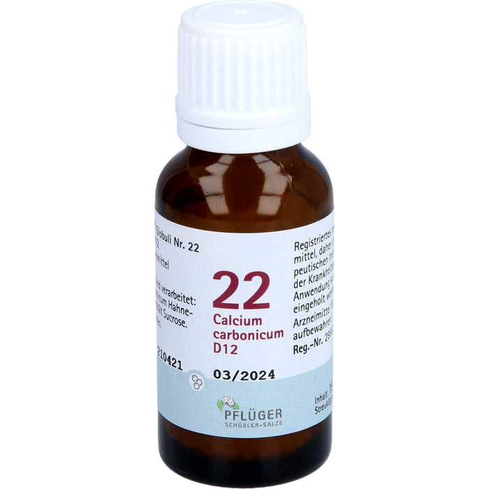 Pflüger Biochemie Nr.22 Calcium carbonicum D12 Globuli, 15 g Globuli