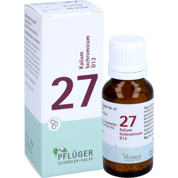Pflüger Biochemie Nr.27 Kalium bichromicum D12 Globuli, 15 g Globuli