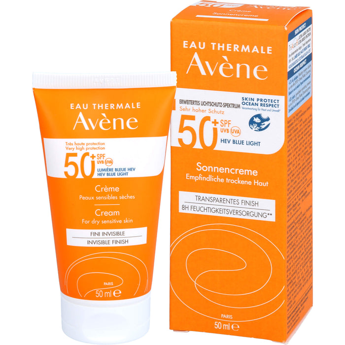 Avène Sonnencreme LSF 50+ für empfindliche trockene Haut invisible finish, 50 ml Cream