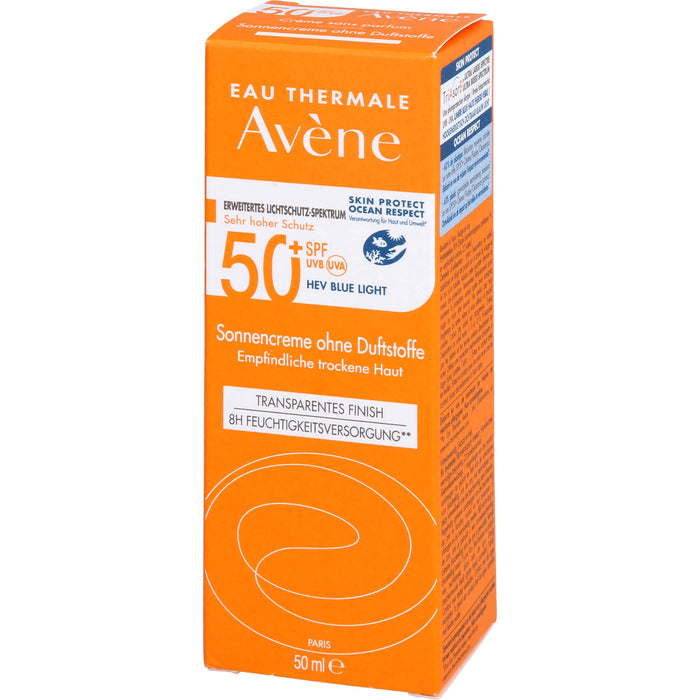 Avène Sonnencreme ohne Duftstoffe LSF 50+ für empfindliche trockene Haut invisible finish, 50 ml Crème