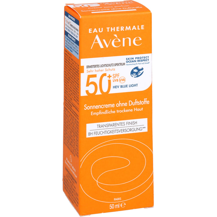 Avène Sonnencreme ohne Duftstoffe LSF 50+ für empfindliche trockene Haut invisible finish, 50 ml Crème