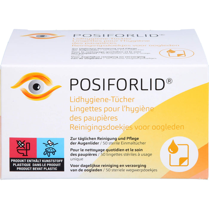 POSIFORLID Lidhygiene-Tücher zur täglichen Reinigung und Pflege der Augenlider, 50 St. Tücher