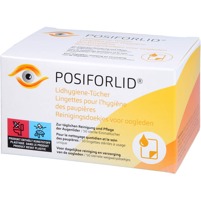 POSIFORLID Lidhygiene-Tücher zur täglichen Reinigung und Pflege der Augenlider, 50 pc Tissus