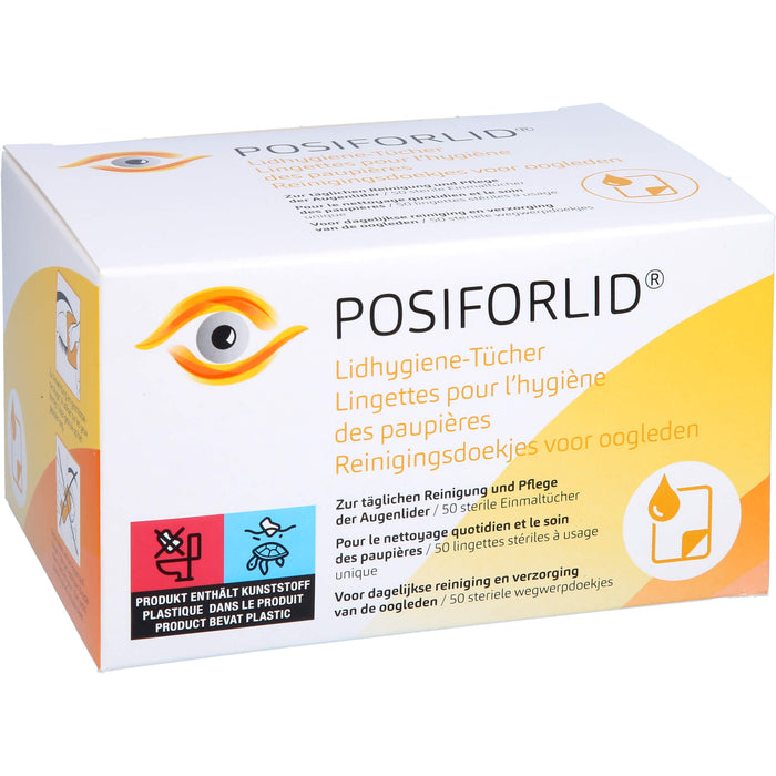 POSIFORLID Lidhygiene-Tücher zur täglichen Reinigung und Pflege der Augenlider, 50 pc Tissus