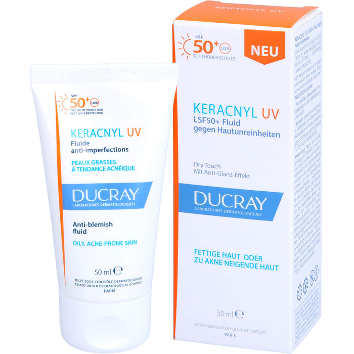 DUCRAY KERACNYL UV LSF 50+ Fluid gegen Hautunreinheiten, 50 ml Crème