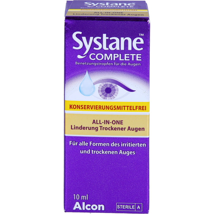 Systane Complete Benetzungstropfen für die Augen ohne Konservierungsmittel für trockene Augen, 10 ml Lösung