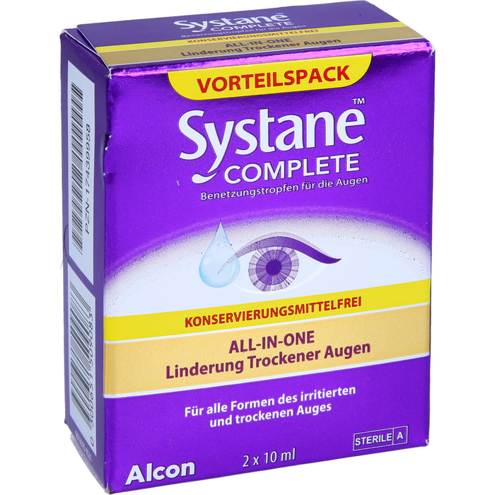 Systane Complete Benetzungstropfen für die Augen ohne Konservierungsmittel für trockene Augen, 20 ml Solution