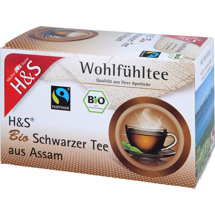 H&S Bio Schwarzer Tee aus Assam, 20 pc Sac filtrant