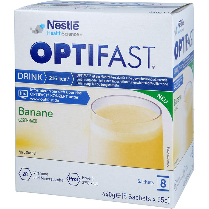 OPTIFAST Drink Banane Geschmack Mahlzeitersatz für eine gewichtskontrollierende Ernährung, 8 pc Sachets