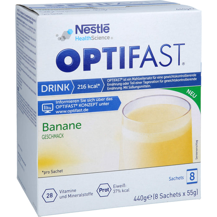 OPTIFAST Drink Banane Geschmack Mahlzeitersatz für eine gewichtskontrollierende Ernährung, 8 pc Sachets