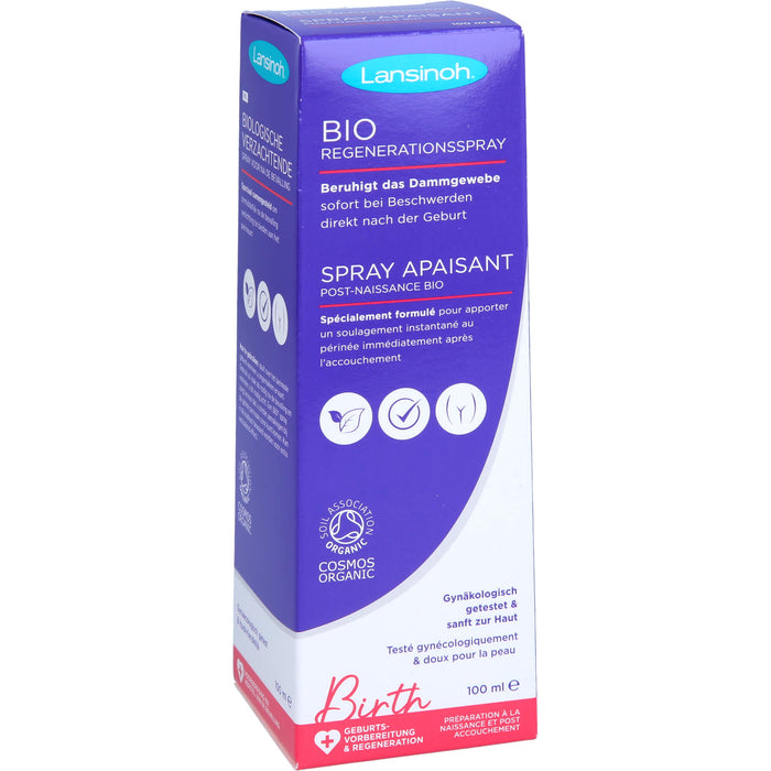 LANSINOH bio Regenerationsspray beruhigt das Dammgewebe, 100 ml Lösung