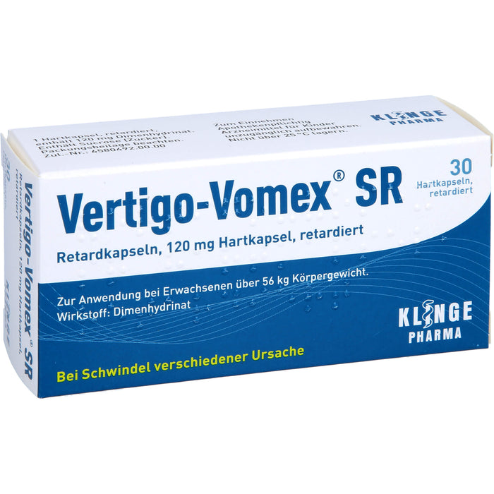 Vertigo-Vomex SR Retardkapseln 120 mg bei Schwindel, 30 pcs. Capsules