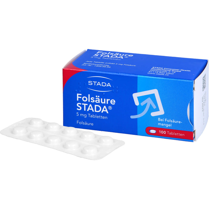 STADA Folsäure 5 mg Tabletten bei Folsäuremangel, 100 pcs. Tablets