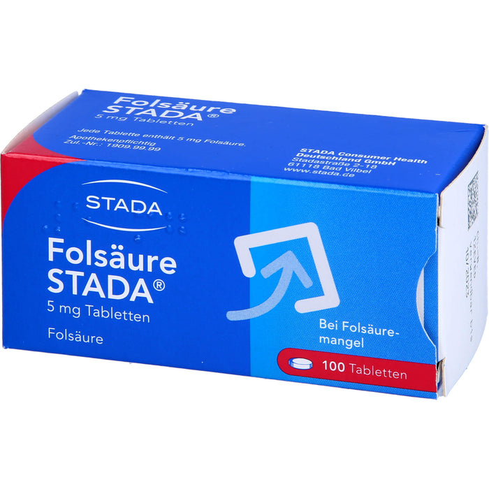 STADA Folsäure 5 mg Tabletten bei Folsäuremangel, 100 pcs. Tablets