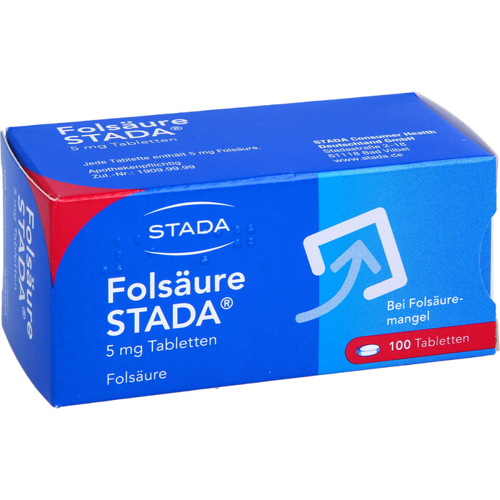 STADA Folsäure 5 mg Tabletten bei Folsäuremangel, 100 pcs. Tablets