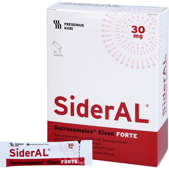 SiderAL Eisen forte 30 mg Zitrusfrucht bei erhöhtem Eisenbedarf in der Schwangerschaft, 30 St. Beutel