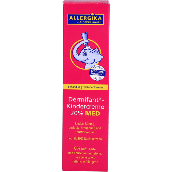 Dermifant Kindercreme 20% MED lindert Rötung, Juckreiz, Schuppung und Hauttrockenheit bei trockenen Ekzemen, 100 ml Creme