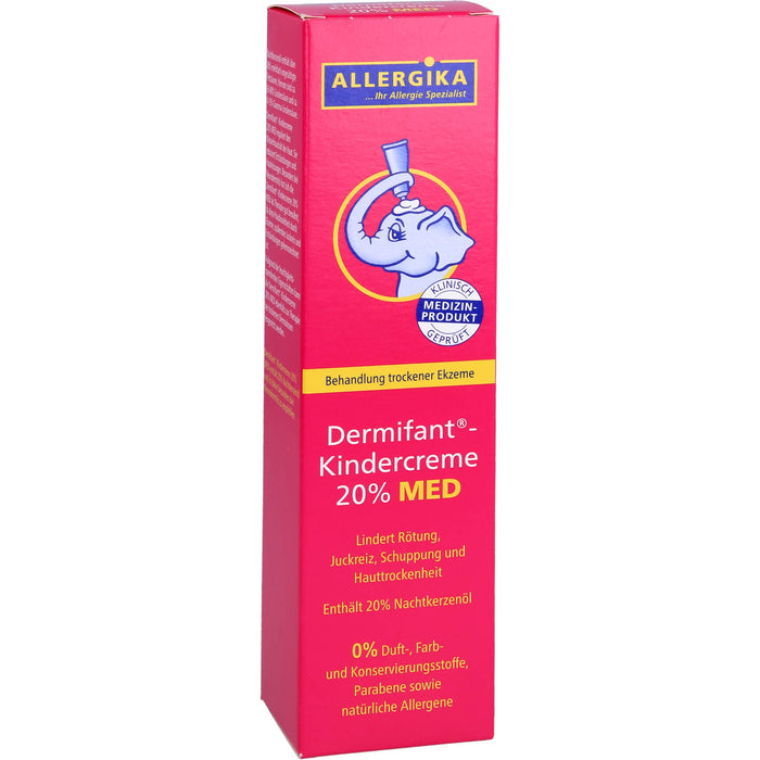 Dermifant Kindercreme 20% MED lindert Rötung, Juckreiz, Schuppung und Hauttrockenheit bei trockenen Ekzemen, 100 ml Crème