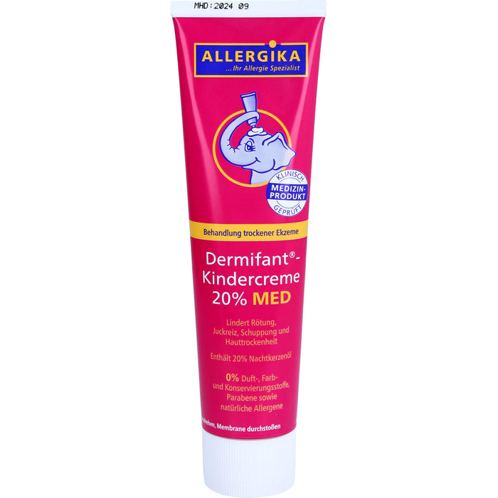 Dermifant Kindercreme 20% MED lindert Rötung, Juckreiz, Schuppung und Hauttrockenheit bei trockenen Ekzemen, 100 ml Crème
