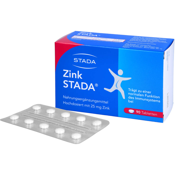 STADA Zink 25 mg Tabletten für eine normale Funktion des Immunsystems, 90 pcs. Tablets