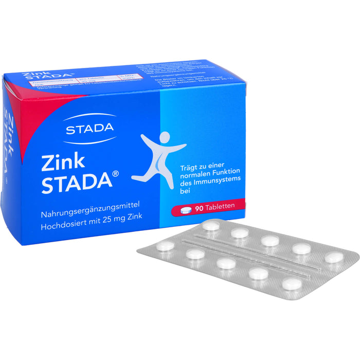 STADA Zink 25 mg Tabletten für eine normale Funktion des Immunsystems, 90 pcs. Tablets
